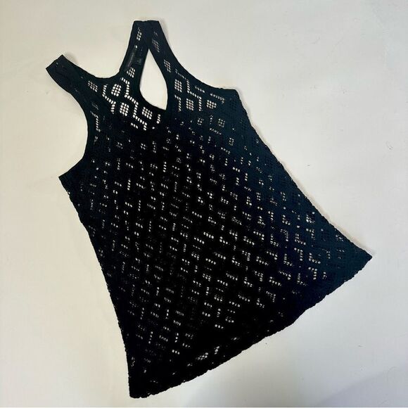 BANANA REPUBLIC Crocheted Tank Top Swim Cover Up Women’s Black Size S - Picture 1 of 5